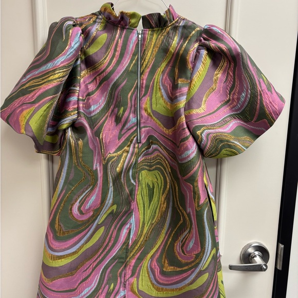 THML Pink and Green Swirl Mini Dress - Picture 2 of 3